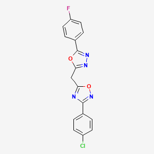 3-(4-Chlorophenyl)-5-{[5-(4-fluorophenyl)-1,3,4-oxadiazol-2-yl]methyl}-1,2,4-oxadiazole