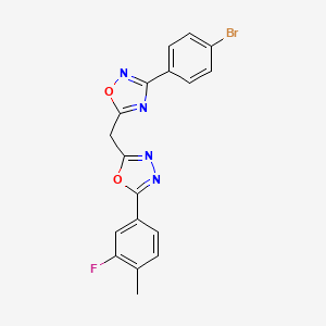 3-(4-Bromophenyl)-5-{[5-(3-fluoro-4-methylphenyl)-1,3,4-oxadiazol-2-yl]methyl}-1,2,4-oxadiazole