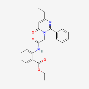 ethyl 2-{[(4-ethyl-6-oxo-2-phenylpyrimidin-1(6H)-yl)acetyl]amino}benzoate