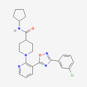 1-{3-[3-(3-chlorophenyl)-1,2,4-oxadiazol-5-yl]pyridin-2-yl}-N-cyclopentylpiperidine-4-carboxamide