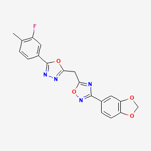 3-(1,3-Benzodioxol-5-yl)-5-{[5-(3-fluoro-4-methylphenyl)-1,3,4-oxadiazol-2-yl]methyl}-1,2,4-oxadiazole