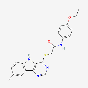 molecular formula C21H20N4O2S B11196286 N-(4-Ethoxyphenyl)-2-({8-methyl-5H-pyrimido[5,4-B]indol-4-YL}sulfanyl)acetamide 