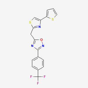 5-{[4-(Thiophen-2-yl)-1,3-thiazol-2-yl]methyl}-3-[4-(trifluoromethyl)phenyl]-1,2,4-oxadiazole