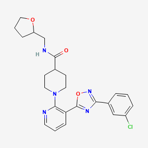 1-{3-[3-(3-chlorophenyl)-1,2,4-oxadiazol-5-yl]pyridin-2-yl}-N-(tetrahydrofuran-2-ylmethyl)piperidine-4-carboxamide