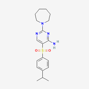 2-(Azepan-1-yl)-5-{[4-(propan-2-yl)phenyl]sulfonyl}pyrimidin-4-amine