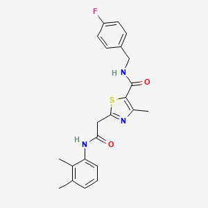 molecular formula C22H22FN3O2S B11196313 2-{2-[(2,3-dimethylphenyl)amino]-2-oxoethyl}-N-(4-fluorobenzyl)-4-methyl-1,3-thiazole-5-carboxamide 