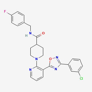 1-{3-[3-(3-Chlorophenyl)-1,2,4-oxadiazol-5-YL]pyridin-2-YL}-N-[(4-fluorophenyl)methyl]piperidine-4-carboxamide