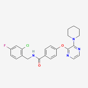 N-(2-chloro-4-fluorobenzyl)-4-{[3-(piperidin-1-yl)pyrazin-2-yl]oxy}benzamide