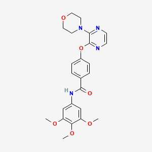 molecular formula C24H26N4O6 B11196336 4-{[3-(morpholin-4-yl)pyrazin-2-yl]oxy}-N-(3,4,5-trimethoxyphenyl)benzamide 