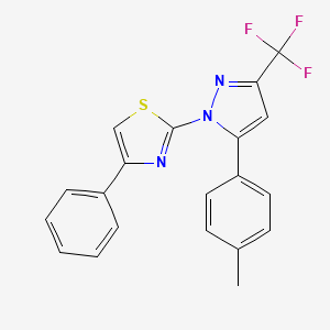 2-[5-(4-methylphenyl)-3-(trifluoromethyl)-1H-pyrazol-1-yl]-4-phenyl-1,3-thiazole