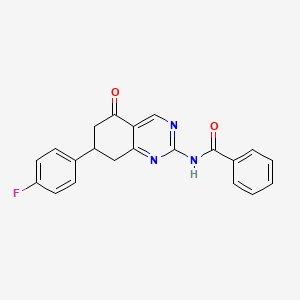 molecular formula C21H16FN3O2 B11196373 N-[7-(4-fluorophenyl)-5-oxo-5,6,7,8-tetrahydroquinazolin-2-yl]benzamide 