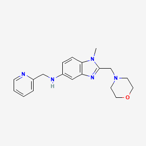 molecular formula C19H23N5O B11196394 1-methyl-2-(morpholin-4-ylmethyl)-N-(pyridin-2-ylmethyl)-1H-benzimidazol-5-amine 