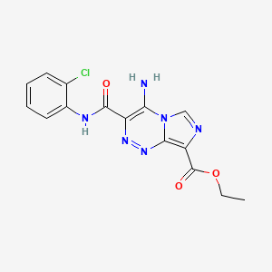 molecular formula C15H13ClN6O3 B11196396 Ethyl 4-amino-3-[(2-chlorophenyl)carbamoyl]imidazo[5,1-c][1,2,4]triazine-8-carboxylate 