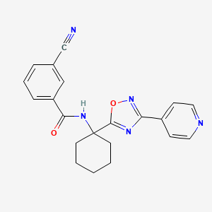 molecular formula C21H19N5O2 B11196406 3-cyano-N-{1-[3-(pyridin-4-yl)-1,2,4-oxadiazol-5-yl]cyclohexyl}benzamide 