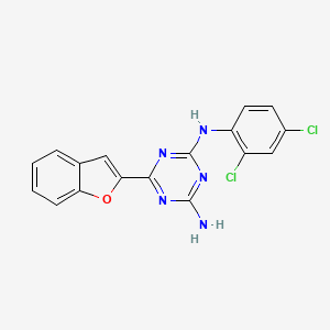 6-(1-benzofuran-2-yl)-N-(2,4-dichlorophenyl)-1,3,5-triazine-2,4-diamine