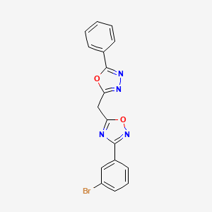 3-(3-Bromophenyl)-5-[(5-phenyl-1,3,4-oxadiazol-2-yl)methyl]-1,2,4-oxadiazole