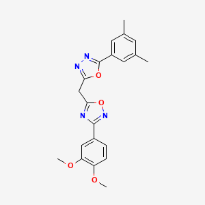 3-(3,4-Dimethoxyphenyl)-5-{[5-(3,5-dimethylphenyl)-1,3,4-oxadiazol-2-yl]methyl}-1,2,4-oxadiazole