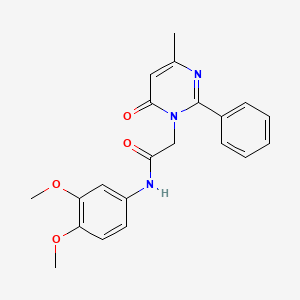 molecular formula C21H21N3O4 B11196434 N-(3,4-dimethoxyphenyl)-2-(4-methyl-6-oxo-2-phenylpyrimidin-1(6H)-yl)acetamide 