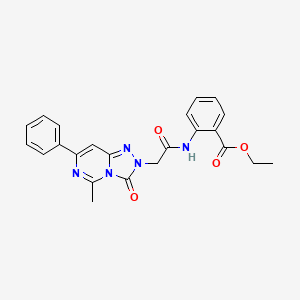 molecular formula C23H21N5O4 B11196485 ethyl 2-{[(5-methyl-3-oxo-7-phenyl[1,2,4]triazolo[4,3-c]pyrimidin-2(3H)-yl)acetyl]amino}benzoate 