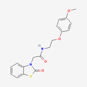 molecular formula C18H18N2O4S B11196488 N-[2-(4-methoxyphenoxy)ethyl]-2-(2-oxo-1,3-benzothiazol-3(2H)-yl)acetamide 