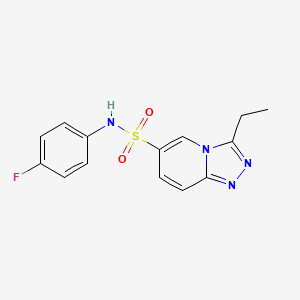 molecular formula C14H13FN4O2S B11196500 3-ethyl-N-(4-fluorophenyl)[1,2,4]triazolo[4,3-a]pyridine-6-sulfonamide 