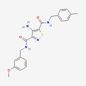 4-amino-N~3~-(3-methoxybenzyl)-N~5~-(4-methylbenzyl)-1,2-thiazole-3,5-dicarboxamide