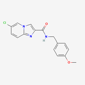 molecular formula C16H14ClN3O2 B11196531 6-chloro-N-(4-methoxybenzyl)imidazo[1,2-a]pyridine-2-carboxamide 