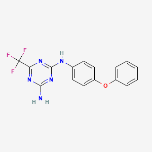 N-(4-phenoxyphenyl)-6-(trifluoromethyl)-1,3,5-triazine-2,4-diamine