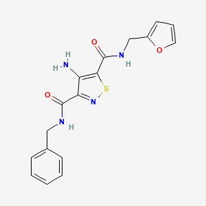 molecular formula C17H16N4O3S B11196544 4-amino-N~3~-benzyl-N~5~-(furan-2-ylmethyl)-1,2-thiazole-3,5-dicarboxamide 