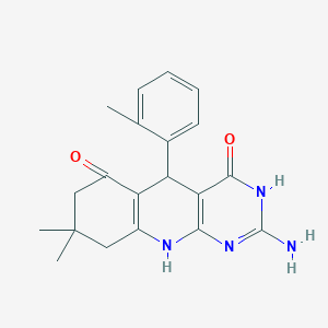 2-amino-8,8-dimethyl-5-(2-methylphenyl)-5,8,9,10-tetrahydropyrimido[4,5-b]quinoline-4,6(3H,7H)-dione