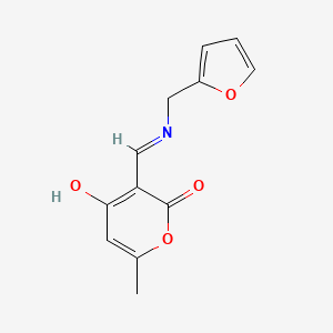 molecular formula C12H11NO4 B11196548 3-{[(2-Furylmethyl)amino]methylene}-6-methylpyran-2,4-dione 