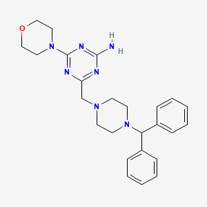 4-{[4-(Diphenylmethyl)piperazin-1-yl]methyl}-6-(morpholin-4-yl)-1,3,5-triazin-2-amine