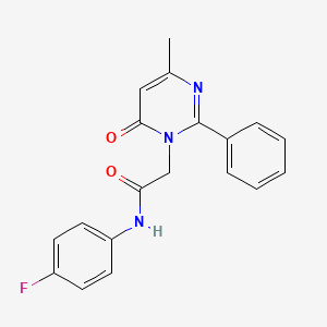 molecular formula C19H16FN3O2 B11196562 N-(4-fluorophenyl)-2-(4-methyl-6-oxo-2-phenylpyrimidin-1(6H)-yl)acetamide 