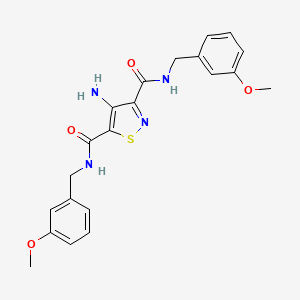 4-amino-N,N'-bis(3-methoxybenzyl)-1,2-thiazole-3,5-dicarboxamide