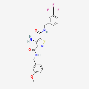 4-amino-N~3~-(3-methoxybenzyl)-N~5~-[3-(trifluoromethyl)benzyl]-1,2-thiazole-3,5-dicarboxamide