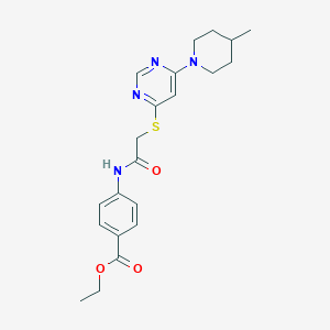 molecular formula C21H26N4O3S B11196586 Ethyl 4-[({[6-(4-methylpiperidin-1-yl)pyrimidin-4-yl]sulfanyl}acetyl)amino]benzoate 