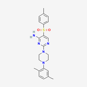 molecular formula C23H27N5O2S B11196608 2-[4-(2,5-Dimethylphenyl)piperazin-1-YL]-5-(4-methylbenzenesulfonyl)pyrimidin-4-amine 