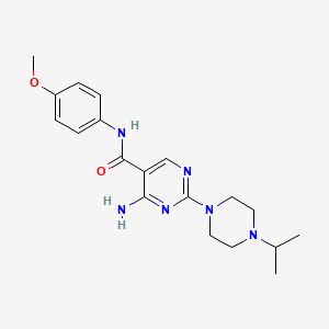 4-amino-N-(4-methoxyphenyl)-2-[4-(propan-2-yl)piperazin-1-yl]pyrimidine-5-carboxamide