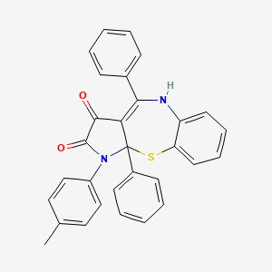 1-(4-methylphenyl)-4,10a-diphenyl-5,10a-dihydro-1H-pyrrolo[2,3-b][1,5]benzothiazepine-2,3-dione