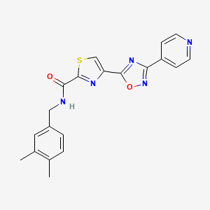 molecular formula C20H17N5O2S B11196627 N-(3,4-dimethylbenzyl)-4-[3-(pyridin-4-yl)-1,2,4-oxadiazol-5-yl]-1,3-thiazole-2-carboxamide 