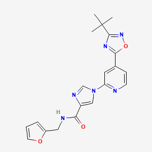 1-[4-(3-tert-butyl-1,2,4-oxadiazol-5-yl)pyridin-2-yl]-N-(furan-2-ylmethyl)-1H-imidazole-4-carboxamide