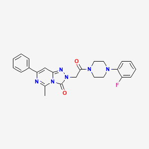 molecular formula C24H23FN6O2 B11196657 2-{2-[4-(2-fluorophenyl)piperazin-1-yl]-2-oxoethyl}-5-methyl-7-phenyl[1,2,4]triazolo[4,3-c]pyrimidin-3(2H)-one 