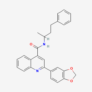 2-(1,3-benzodioxol-5-yl)-N-(4-phenylbutan-2-yl)quinoline-4-carboxamide