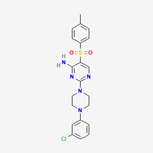 2-[4-(3-Chlorophenyl)piperazin-1-YL]-5-(4-methylbenzenesulfonyl)pyrimidin-4-amine