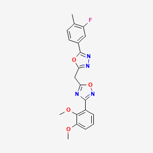 3-(2,3-Dimethoxyphenyl)-5-{[5-(3-fluoro-4-methylphenyl)-1,3,4-oxadiazol-2-yl]methyl}-1,2,4-oxadiazole