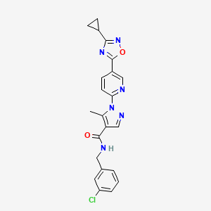 N-(3-chlorobenzyl)-1-[5-(3-cyclopropyl-1,2,4-oxadiazol-5-yl)pyridin-2-yl]-5-methyl-1H-pyrazole-4-carboxamide