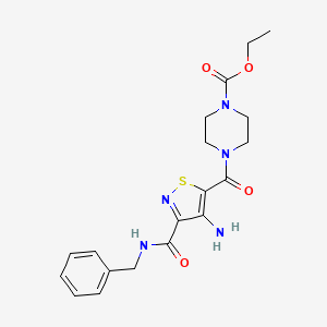 molecular formula C19H23N5O4S B11196724 Ethyl 4-{[4-amino-3-(benzylcarbamoyl)-1,2-thiazol-5-yl]carbonyl}piperazine-1-carboxylate 