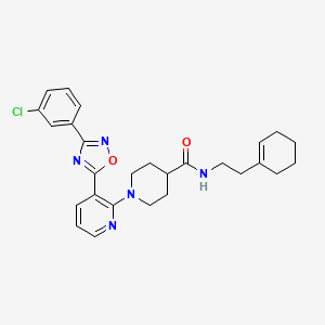 1-{3-[3-(3-chlorophenyl)-1,2,4-oxadiazol-5-yl]pyridin-2-yl}-N-[2-(cyclohex-1-en-1-yl)ethyl]piperidine-4-carboxamide