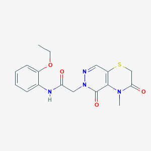 molecular formula C17H18N4O4S B11196733 N-(2-ethoxyphenyl)-2-{4-methyl-3,5-dioxo-2H,3H,4H,5H,6H-pyridazino[4,5-b][1,4]thiazin-6-yl}acetamide 