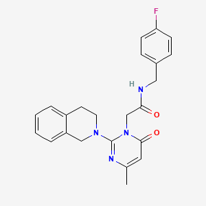 molecular formula C23H23FN4O2 B11196745 2-[2-(3,4-dihydroisoquinolin-2(1H)-yl)-4-methyl-6-oxopyrimidin-1(6H)-yl]-N-(4-fluorobenzyl)acetamide 